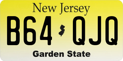 NJ license plate B64QJQ