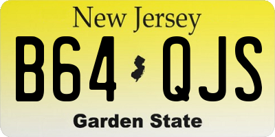 NJ license plate B64QJS