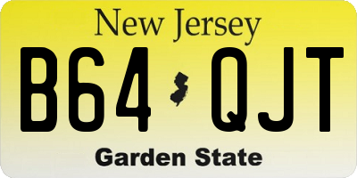 NJ license plate B64QJT