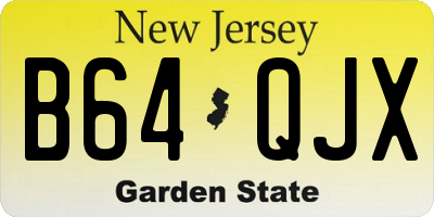 NJ license plate B64QJX
