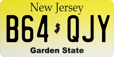 NJ license plate B64QJY