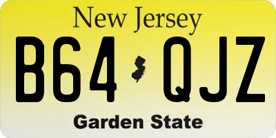 NJ license plate B64QJZ