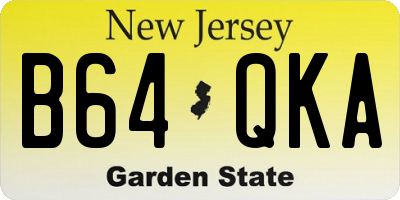 NJ license plate B64QKA