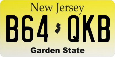 NJ license plate B64QKB