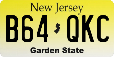 NJ license plate B64QKC