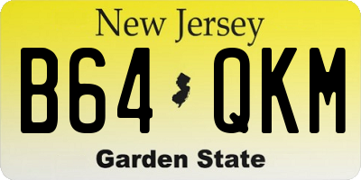 NJ license plate B64QKM