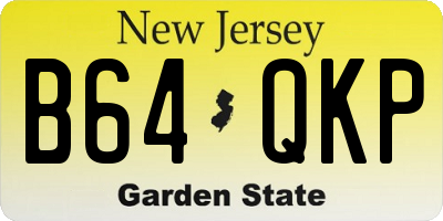 NJ license plate B64QKP