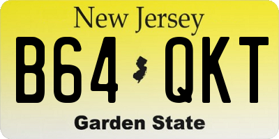 NJ license plate B64QKT