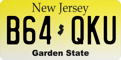 NJ license plate B64QKU