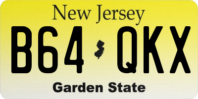 NJ license plate B64QKX