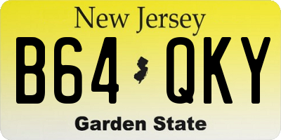 NJ license plate B64QKY