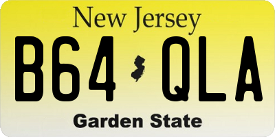 NJ license plate B64QLA