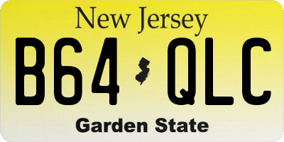 NJ license plate B64QLC