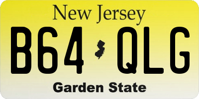 NJ license plate B64QLG