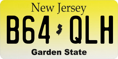 NJ license plate B64QLH