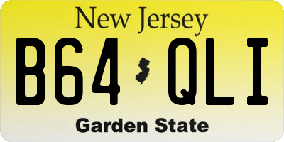 NJ license plate B64QLI