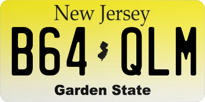 NJ license plate B64QLM