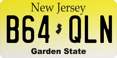 NJ license plate B64QLN
