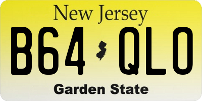 NJ license plate B64QLO