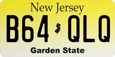 NJ license plate B64QLQ