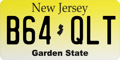 NJ license plate B64QLT