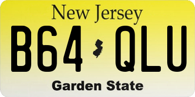 NJ license plate B64QLU