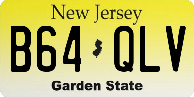 NJ license plate B64QLV
