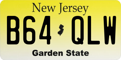 NJ license plate B64QLW