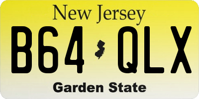 NJ license plate B64QLX