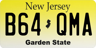 NJ license plate B64QMA