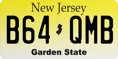 NJ license plate B64QMB