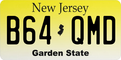 NJ license plate B64QMD