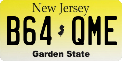 NJ license plate B64QME