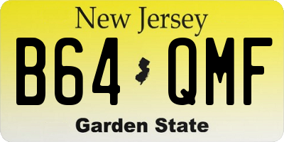 NJ license plate B64QMF