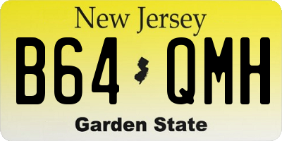 NJ license plate B64QMH