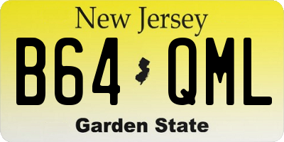 NJ license plate B64QML