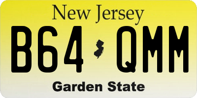 NJ license plate B64QMM