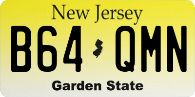 NJ license plate B64QMN