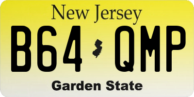 NJ license plate B64QMP