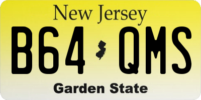 NJ license plate B64QMS