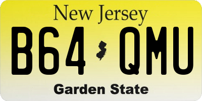 NJ license plate B64QMU