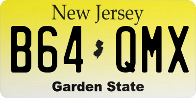 NJ license plate B64QMX
