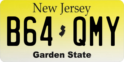 NJ license plate B64QMY