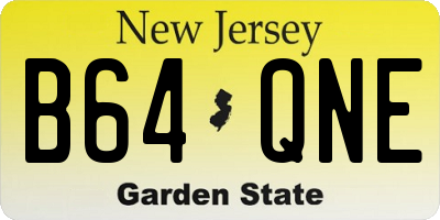 NJ license plate B64QNE