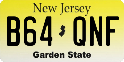 NJ license plate B64QNF