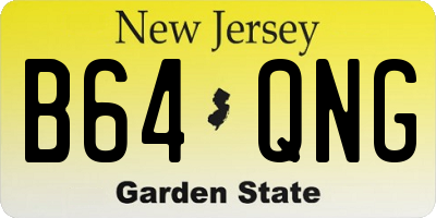NJ license plate B64QNG