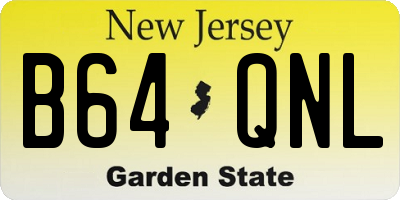 NJ license plate B64QNL