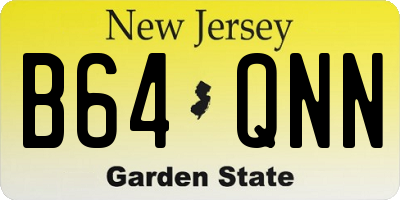 NJ license plate B64QNN