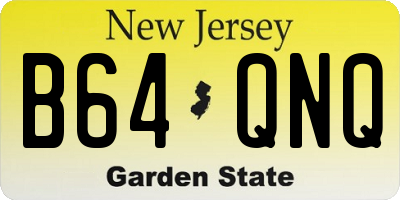 NJ license plate B64QNQ