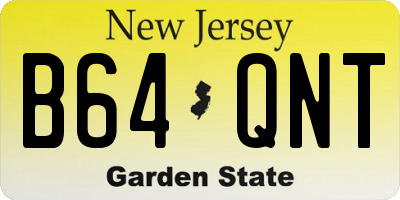 NJ license plate B64QNT